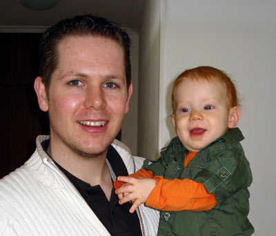 Lucas met zijn papa Marcel