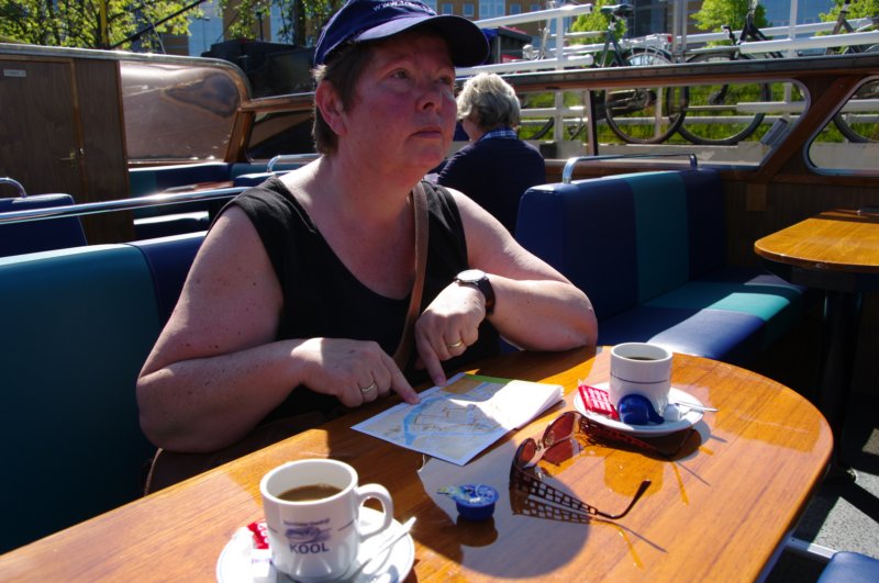 lunchen aan boord in Groningen