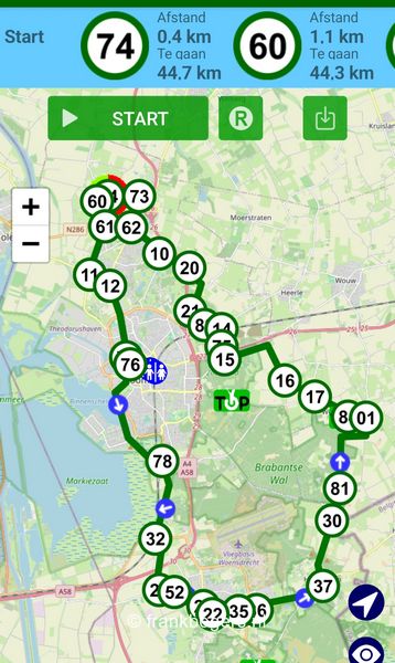 knooppunten route met fietsknoop