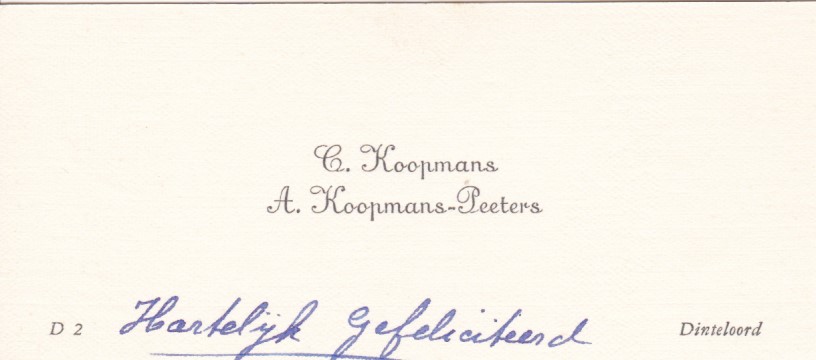 C. Koopmans A. Koopmans-Peeters D2 Dinteloord