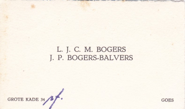 Lindert Bogers en Coba Balvers visitekaartje