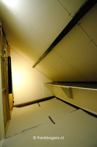 dak is afgewerkt met gipsplaten