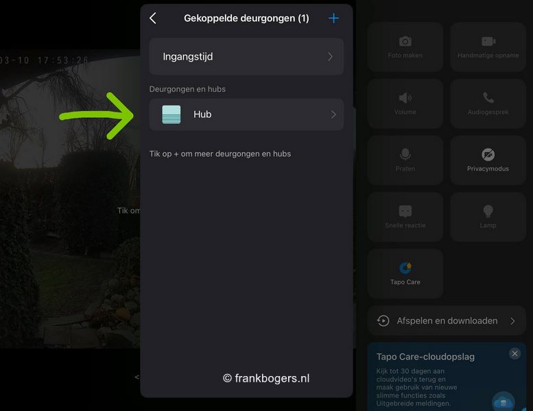 Hub instellen alarm tapo deurbel 