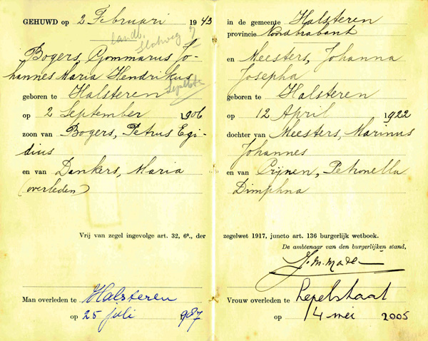 trouwboekje gommert bogers jo meesters